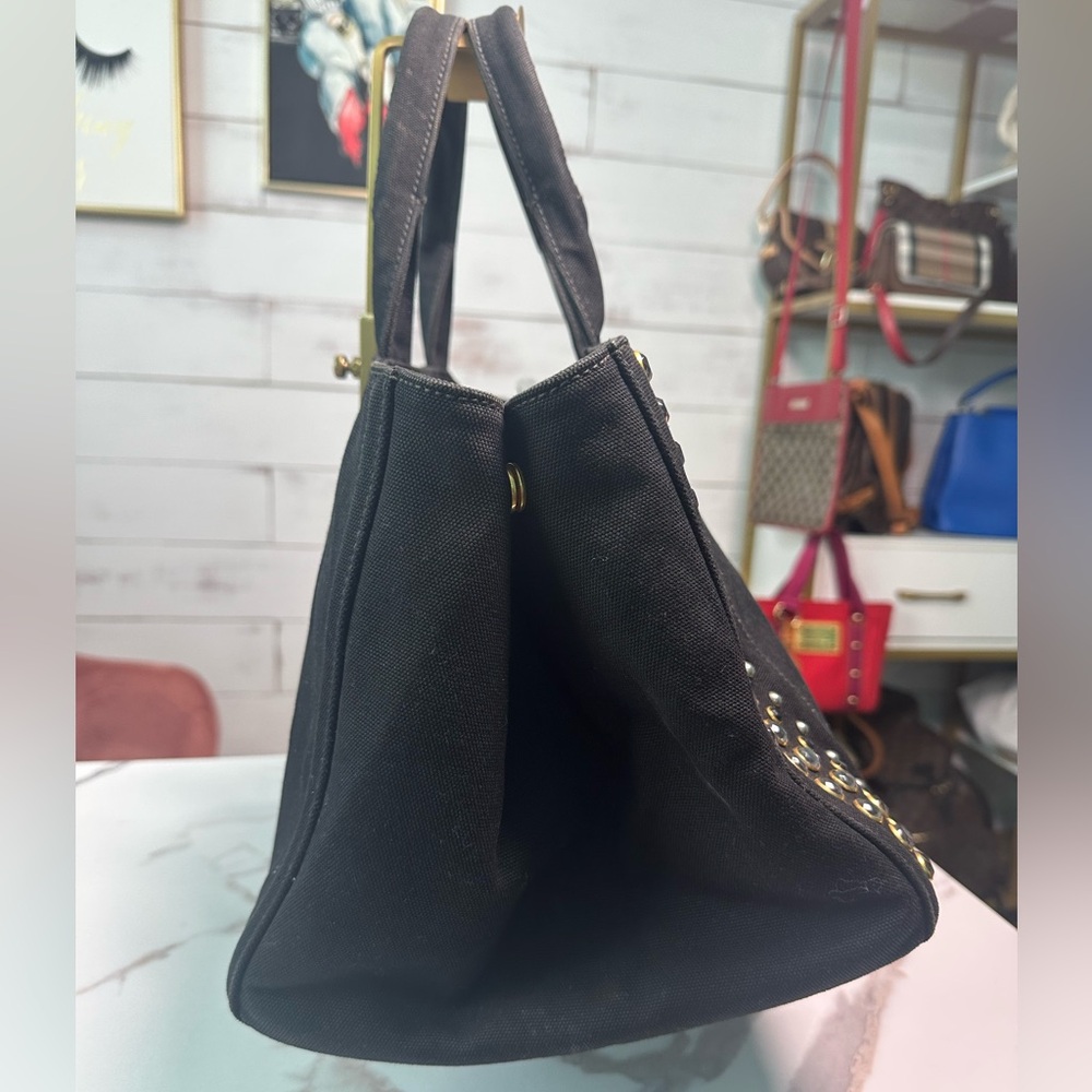 SOLD ❌❌❌Prada Crystal Studded Canapa Tote Bag - Picture 5 of 13